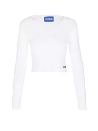 HUGO | Maglia a maniche lunghe DARIMINA con vestibilità cropped | Bianco