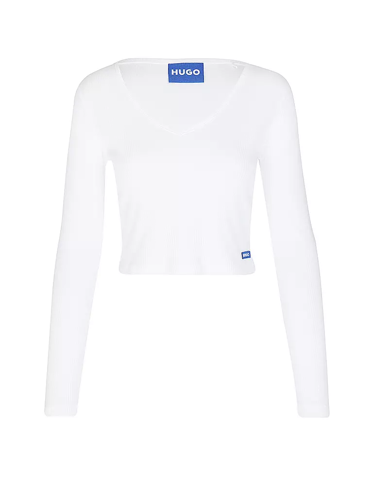 HUGO | Maglia a maniche lunghe DARIMINA con vestibilità cropped | Bianco