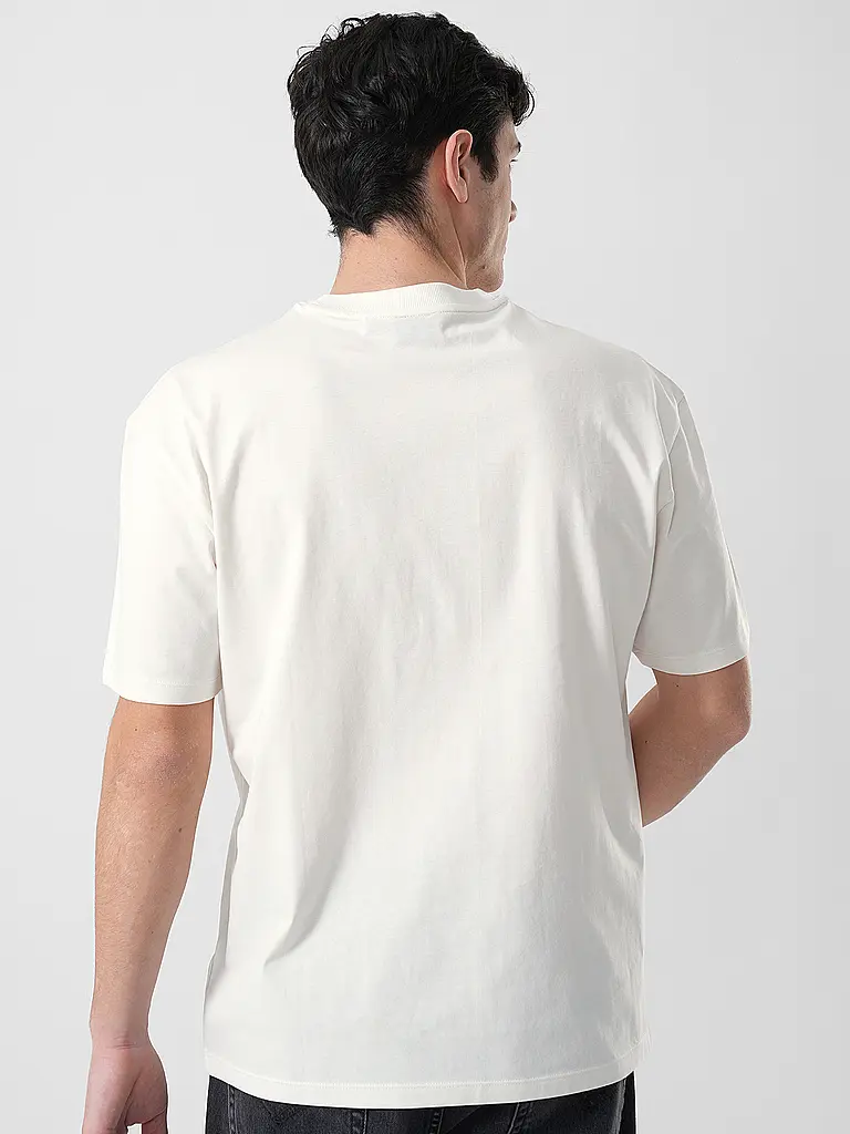HUGO | Nome prodotto: T-Shirt
Marca: HUGO
Colore: bianco
Categorie: Moda, Donna

Lunghezza manica: Manica corta
Scollo: Girocollo
Materiale: Jersey, Cotone
Motivo: Stampa
Vestibilità (capispalla): Oversize | Bianco