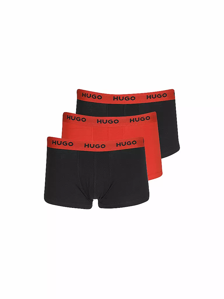 HUGO | Pantaloni confezione da 3 nero rosso | Nero