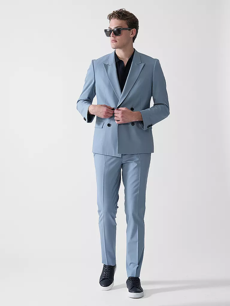HUGO | Pantaloni da abito slim fit GETLIN232X | Blu chiaro