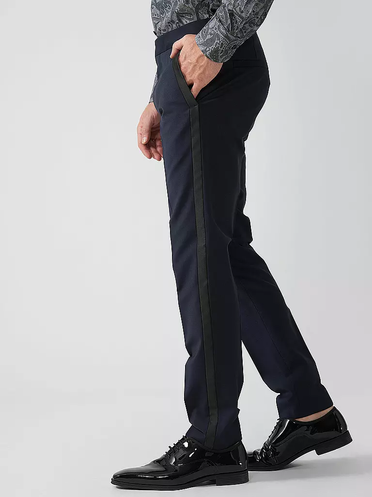 HUGO | Pantaloni da abito smoking slim fit HESTEN224E1X | Blu