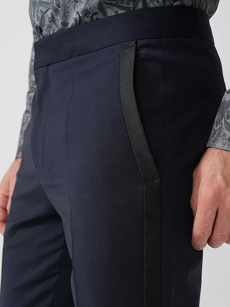HUGO | Pantaloni da abito smoking slim fit HESTEN224E1X | Blu