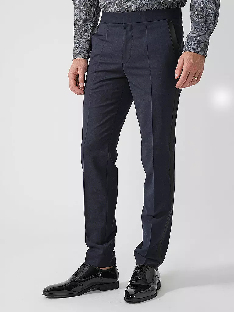 HUGO | Pantaloni da abito smoking slim fit HESTEN224E1X | Blu