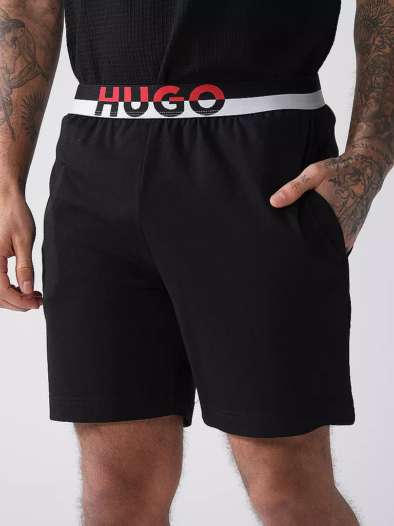 HUGO | Pantaloni da pigiama - Shorts AMSTERDAM | Nero