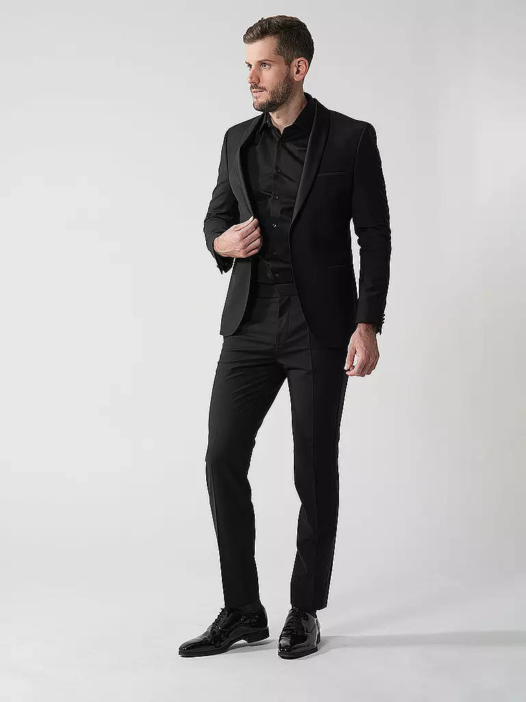 HUGO | Pantaloni da smoking slim fit HESTEN224E1X | Nero