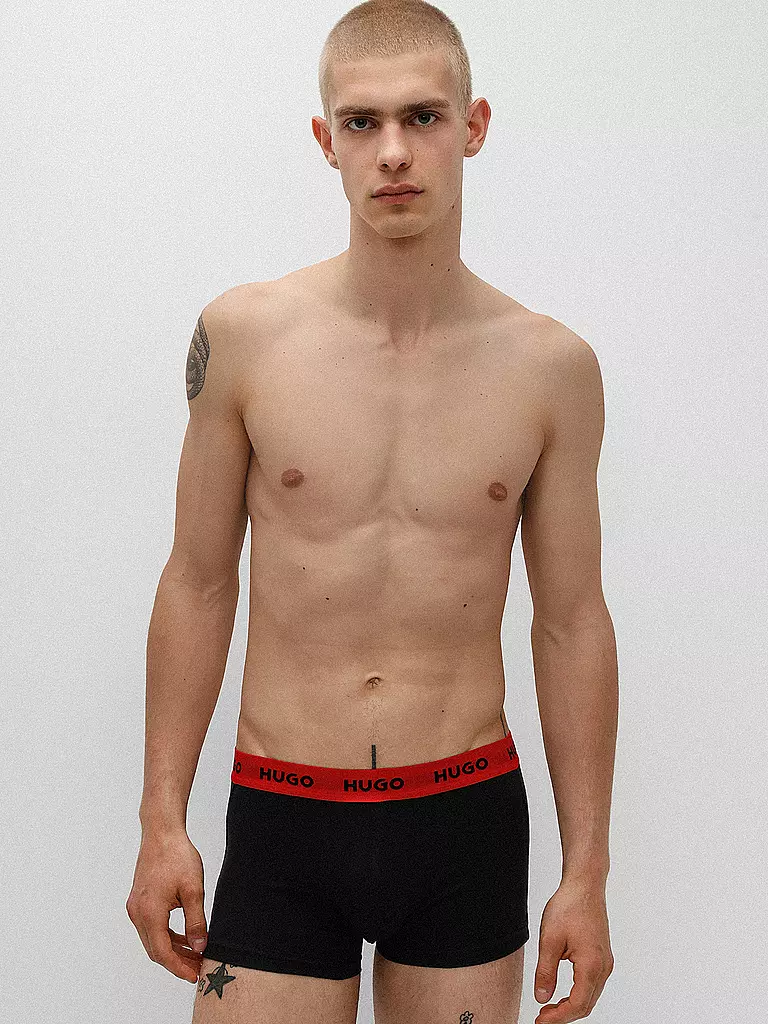 HUGO | Pants confezione da 3 nero rosso | Nero