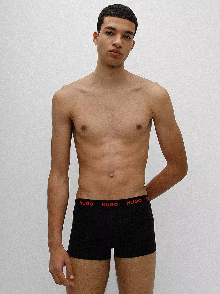 HUGO | Pants confezione da 3 nero rosso | Nero