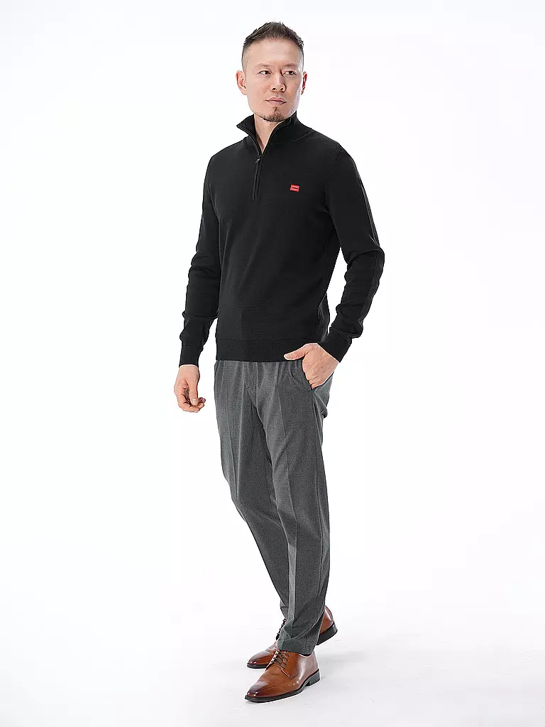 HUGO | Pullover Troyer SAN QUINTUS-C | Nero