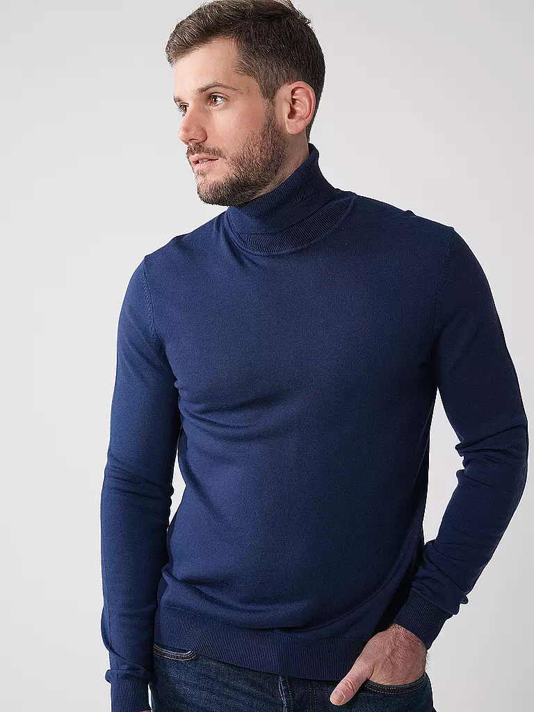 HUGO | Rollkragenpullover SAN THOMAS | Blu