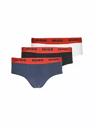 HUGO | Slip confezione da 3 nero bianco navy | Blu scuro