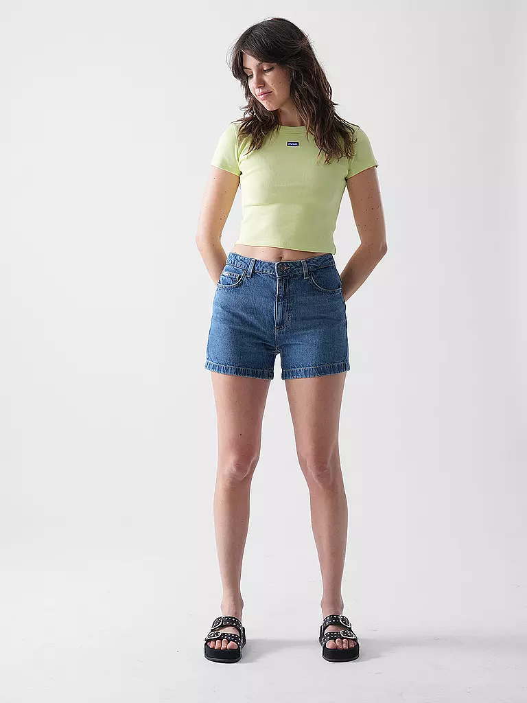 HUGO | T-shirt cropped fit | Verde chiaro