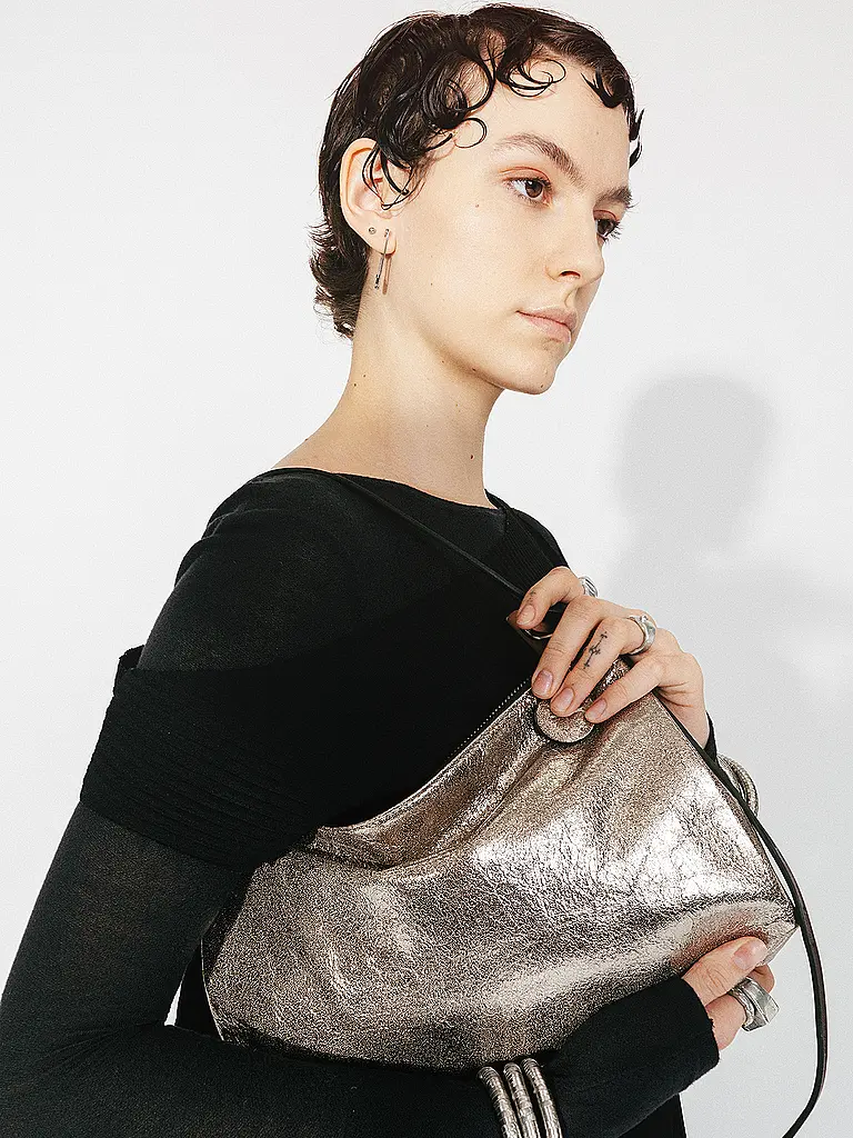 INA KENT | Borsa in pelle - Borsa a tracolla ORNAMENT Ed. 2 | Argento