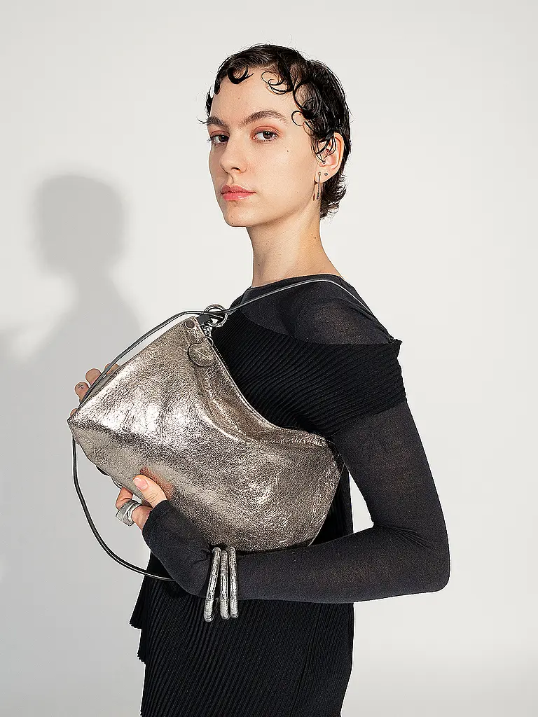 INA KENT | Borsa in pelle - Borsa a tracolla ORNAMENT Ed. 2 | Argento