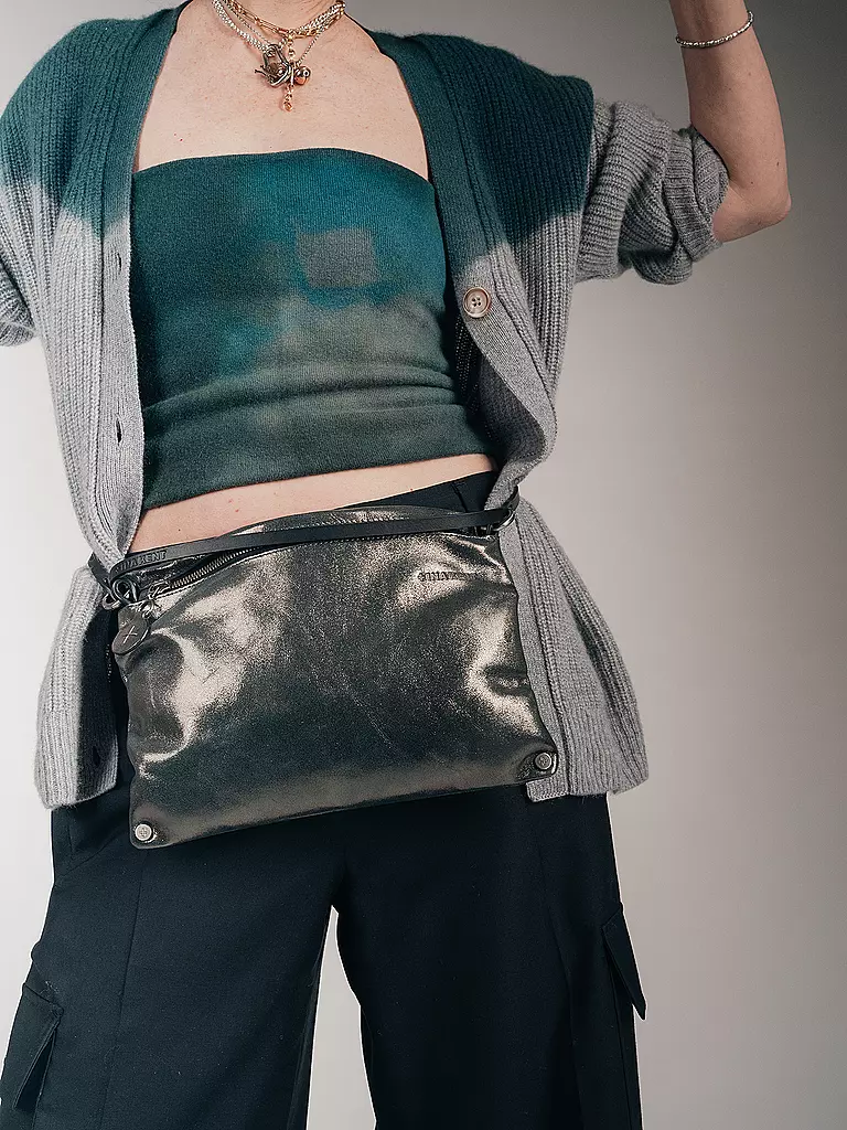 INA KENT | Ledertasche - Umhängetasche MOONLIT Ed. 1 | Grigio