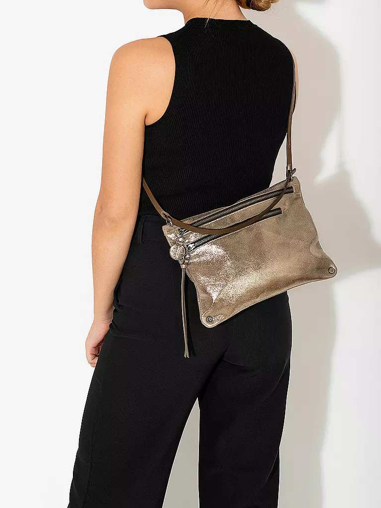 INA KENT | Ledertasche - Umhängetasche MOONLIT ed.2 | Argento