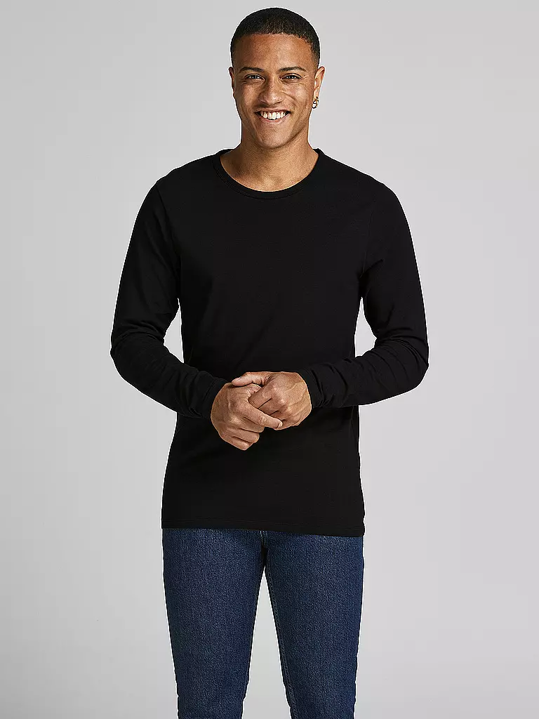 JACK & JONES | Basic Langarmshirt | Nero