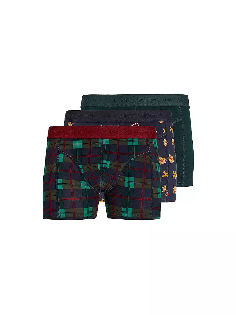 JACK & JONES | Boxer JACXMAS confezione da 3 scarab/rhubarb inkwell | Rosso scuro