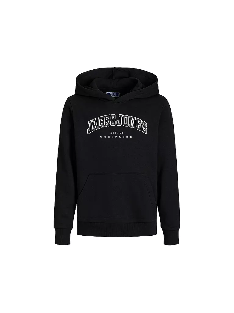 JACK & JONES | Felpa con cappuccio da ragazzo - Hoodie JJECALEB | Nero