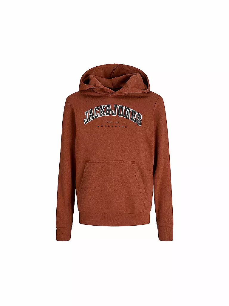 JACK & JONES | Felpa con cappuccio da ragazzo - Hoodie JJECALEB | Rosso scuro