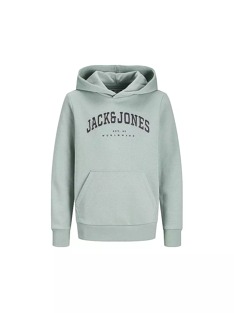 JACK & JONES | Felpa con cappuccio da ragazzo - Hoodie JJECALEB | Verde chiaro