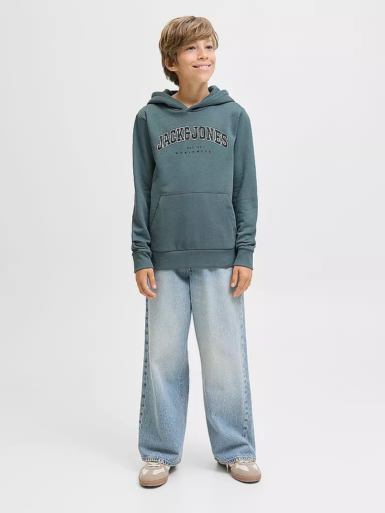 JACK & JONES | Felpa con cappuccio da ragazzo - Hoodie JJECALEB | Blu
