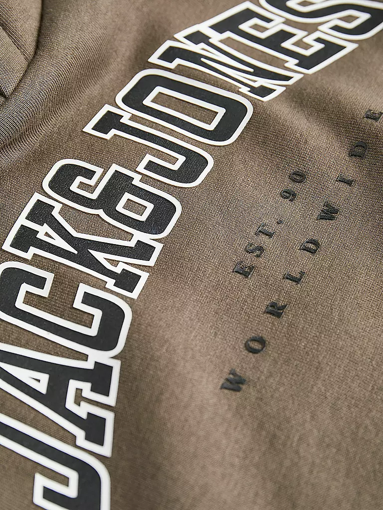 JACK & JONES | Felpa con cappuccio da ragazzo - Hoodie JJECALEB | Marrone