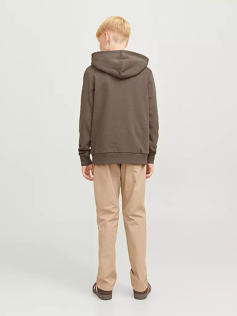 JACK & JONES | Felpa con cappuccio da ragazzo - Hoodie JJECALEB | Marrone