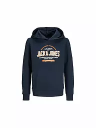 JACK & JONES | Felpa con cappuccio da ragazzo - Hoodie JJELOGO | Blu scuro