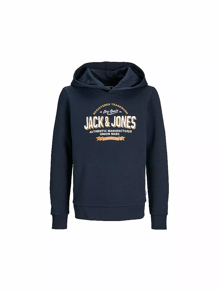 JACK & JONES | Felpa con cappuccio da ragazzo - Hoodie JJELOGO | Blu scuro