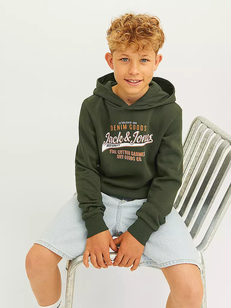 JACK & JONES | Felpa con cappuccio da ragazzo - Hoodie JJELOGO | 