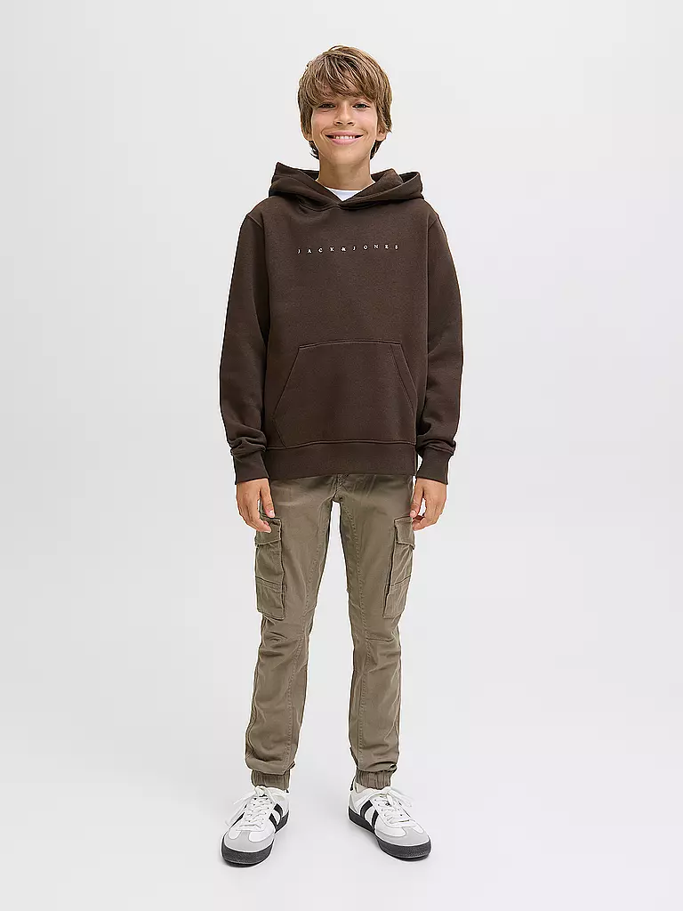JACK & JONES | Felpa con cappuccio da ragazzo - Hoodie JJESTAR JJ | Marrone