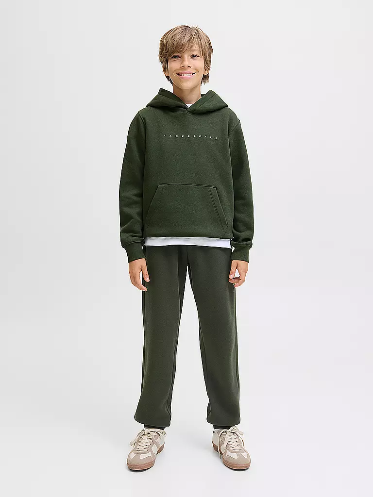 JACK & JONES | Felpa con cappuccio da ragazzo - Hoodie JJESTAR JJ | Verde scuro