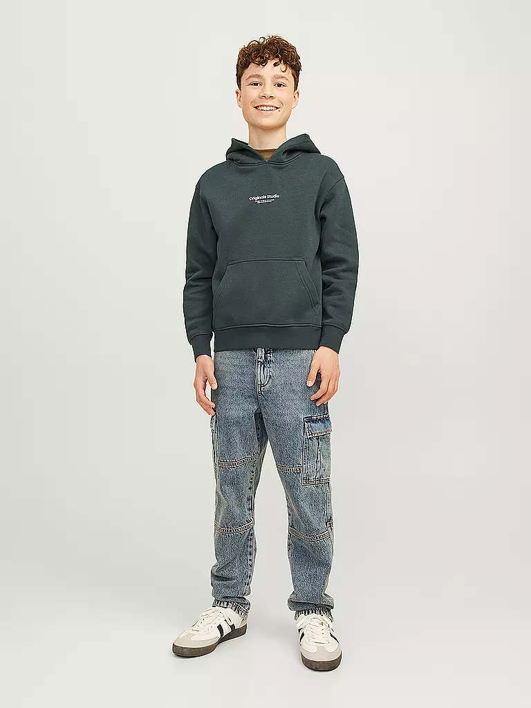 JACK & JONES | Felpa con cappuccio da ragazzo - Hoodie JORVESTERBRO | Verde scuro