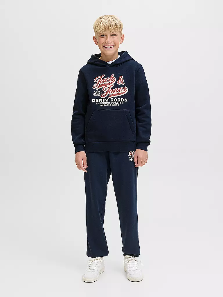 JACK & JONES | Felpa con cappuccio da ragazzo JJELOGO | Blu scuro