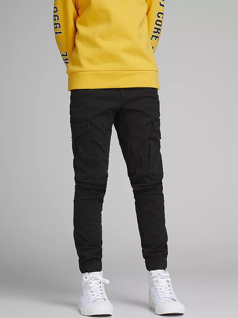 JACK & JONES | Jungen Cargohose Slim Fi  JPSTPAUL  | Nero