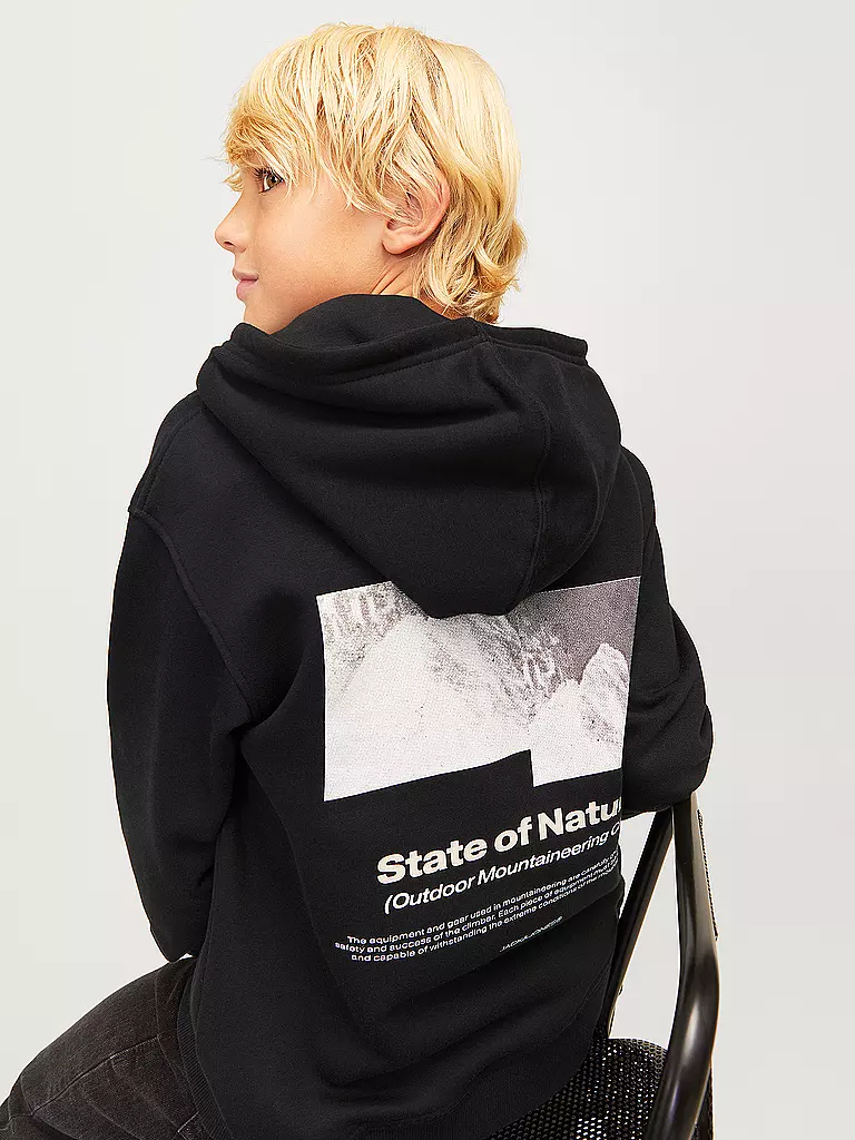 JACK & JONES | Jungen Kapuzensweater - Hoodie JCOALPHA MOUNTAIN | Nero