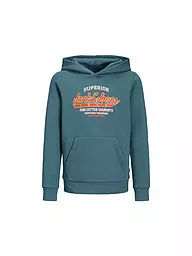 JACK & JONES | Felpa con cappuccio da ragazzo - Hoodie JJELOGO | Petrolio
