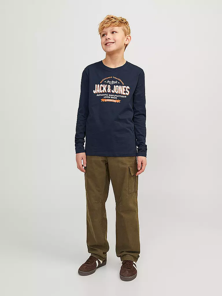 JACK & JONES | Maglietta a maniche lunghe da ragazzo JJELOGO | Blu scuro