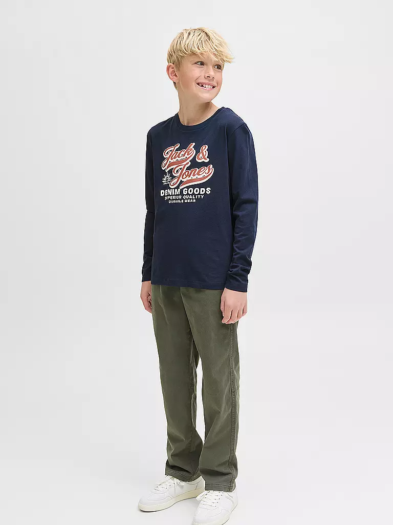 JACK & JONES | Maglietta a maniche lunghe da ragazzo JJELOGO | Blu scuro
