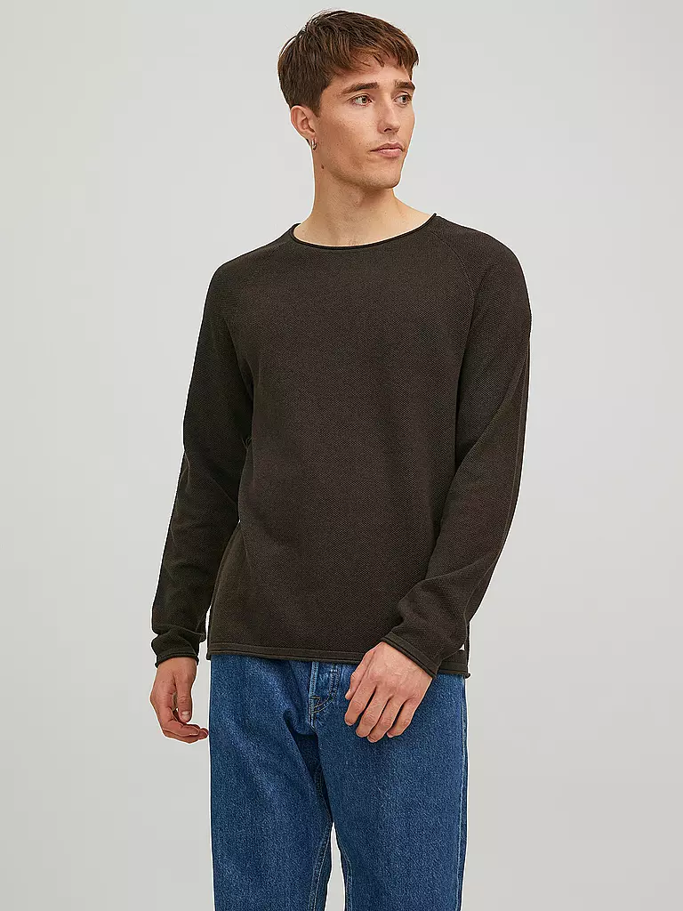 JACK & JONES | Pullover JJEHILL KNIT CREW | Marrone
