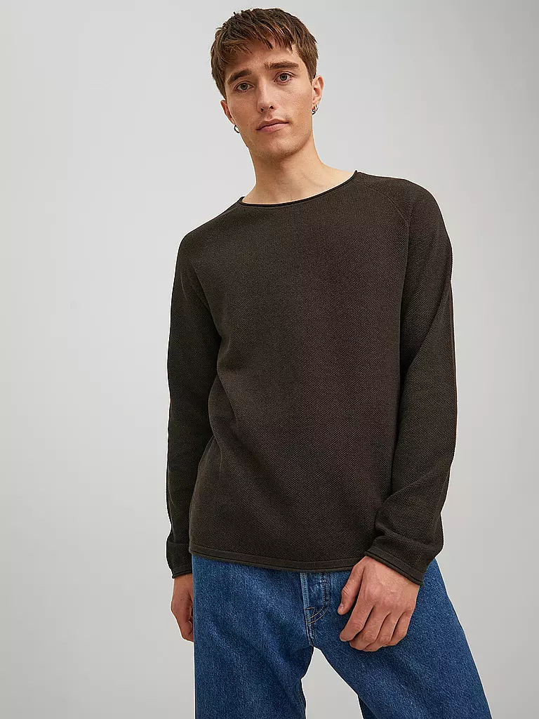 JACK & JONES | Pullover JJEHILL KNIT CREW | Marrone