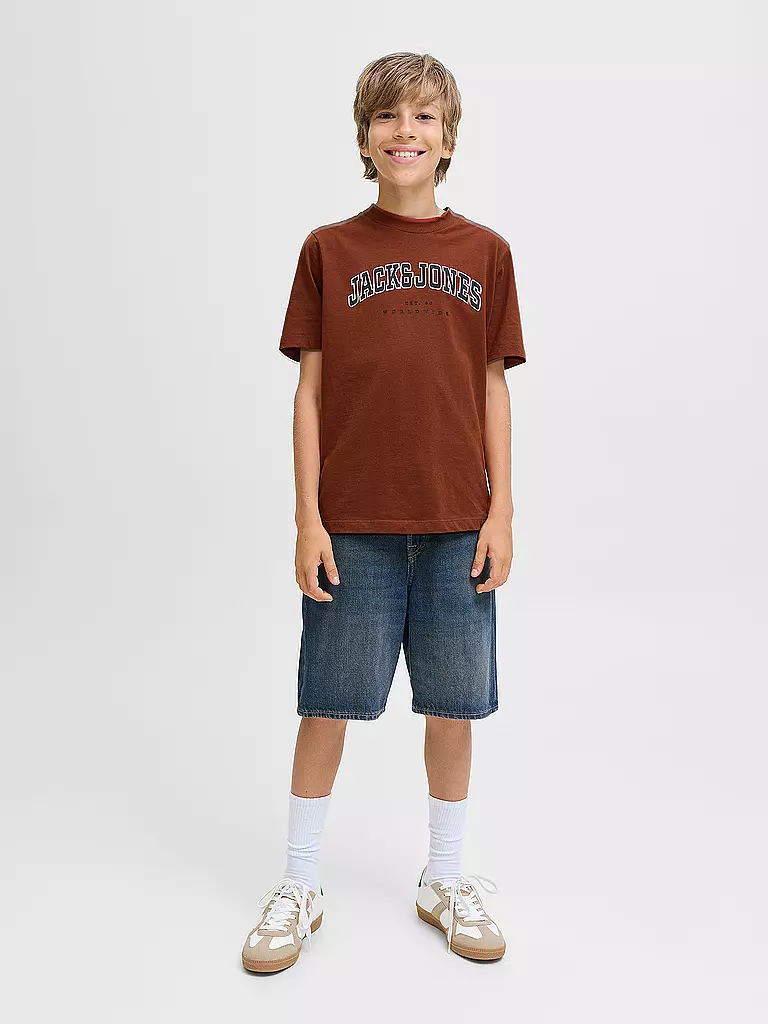 JACK & JONES | T-shirt da ragazzo JJECALEB | Rosso scuro