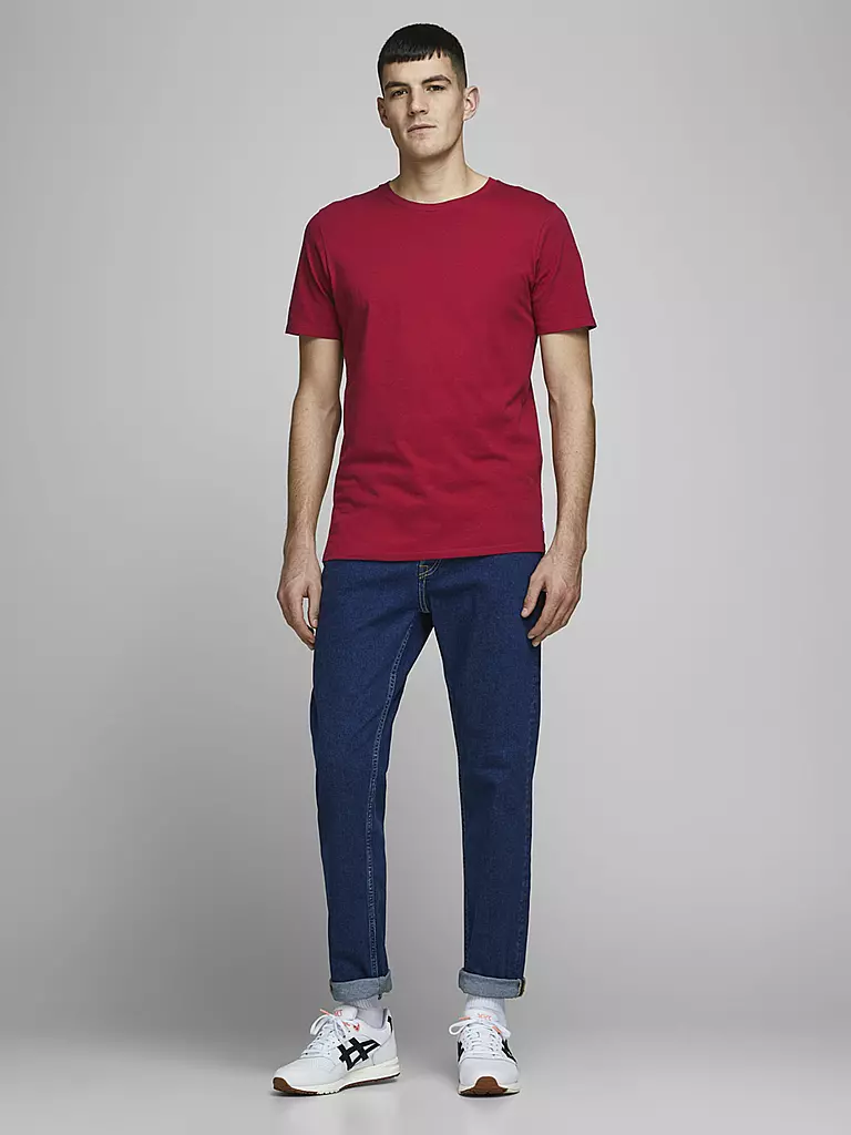 JACK & JONES | T-shirt slim fit JJEORGANIC | Rosso scuro