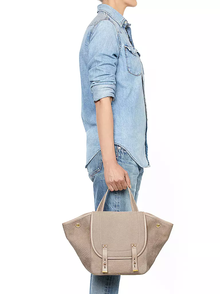 JEROME DREYFUSS | Ledertasche - Henkeltasche STAN PANIER Medium | Grigio