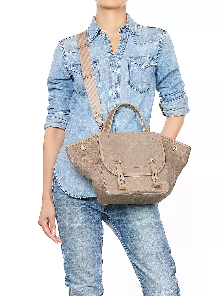 JEROME DREYFUSS | Ledertasche - Henkeltasche STAN PANIER Medium | Grigio