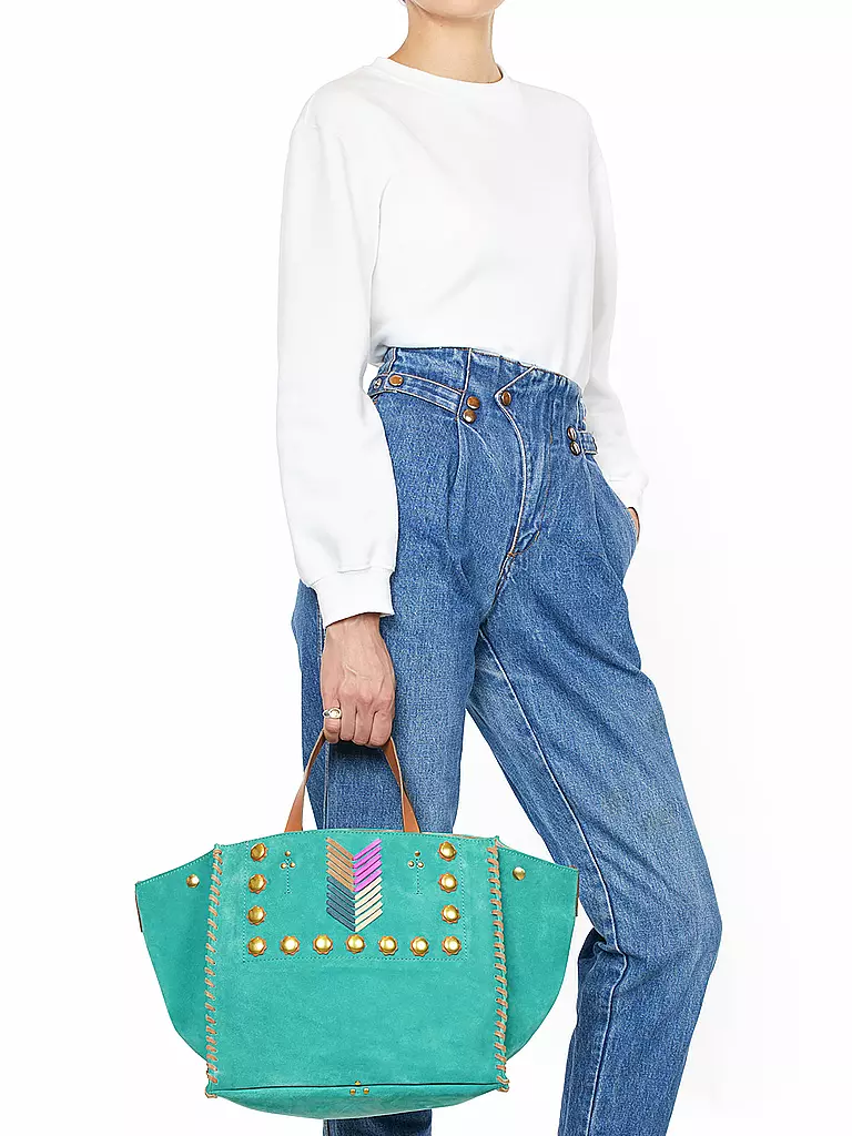 JEROME DREYFUSS | Ledertasche - Shopper LEON Medium | Turchese