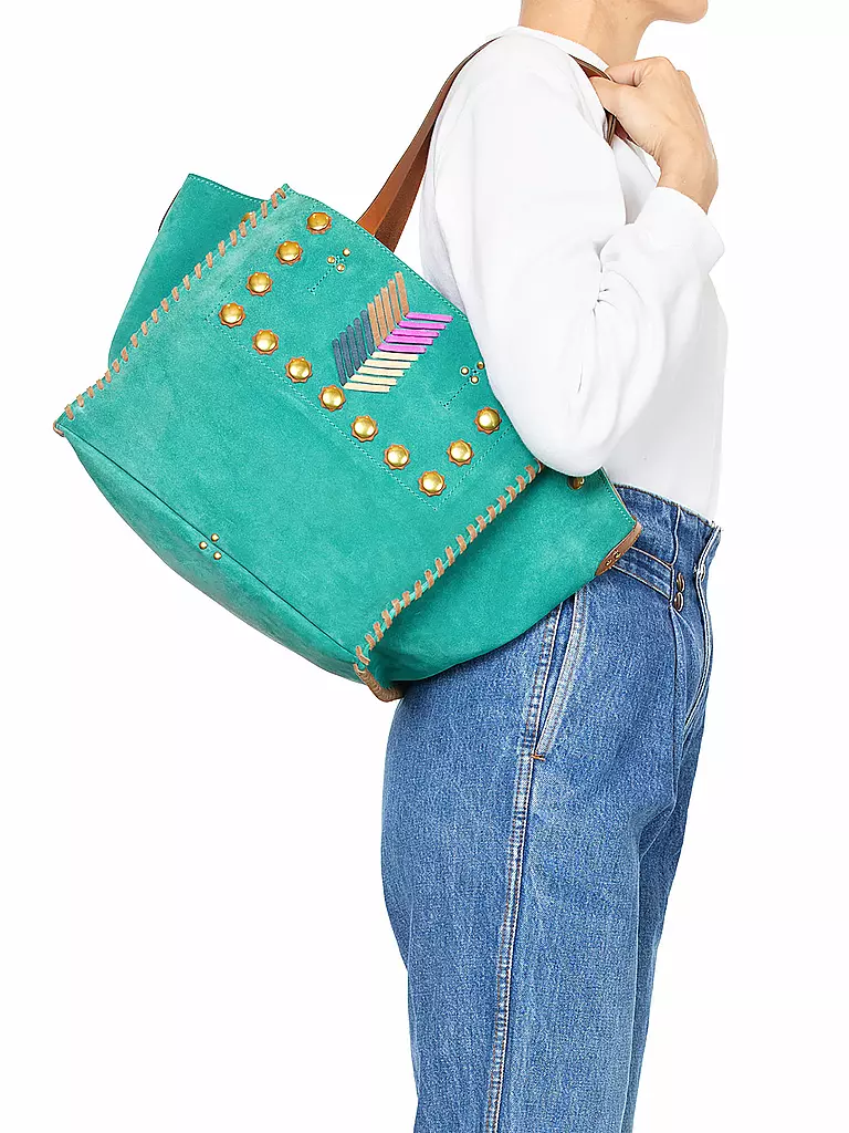 JEROME DREYFUSS | Ledertasche - Shopper LEON Medium | Turchese