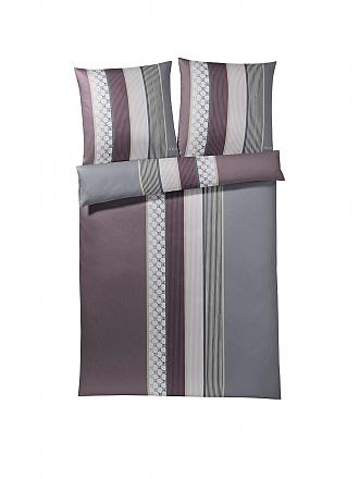 JOOP | Biancheria da letto in raso "Cornflower Stripes" 70x90 / 140x200cm (Deep Wine)
