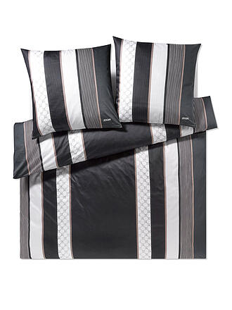 JOOP | Biancheria da letto in raso Cornflower Stripes 2 x 70x90cm / 200x200cm Deep Stone